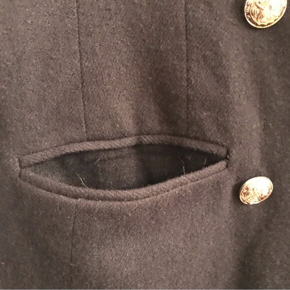 Stephanie Andrews Wool Black Jacket Size 6 Petite - Picture 4 of 6